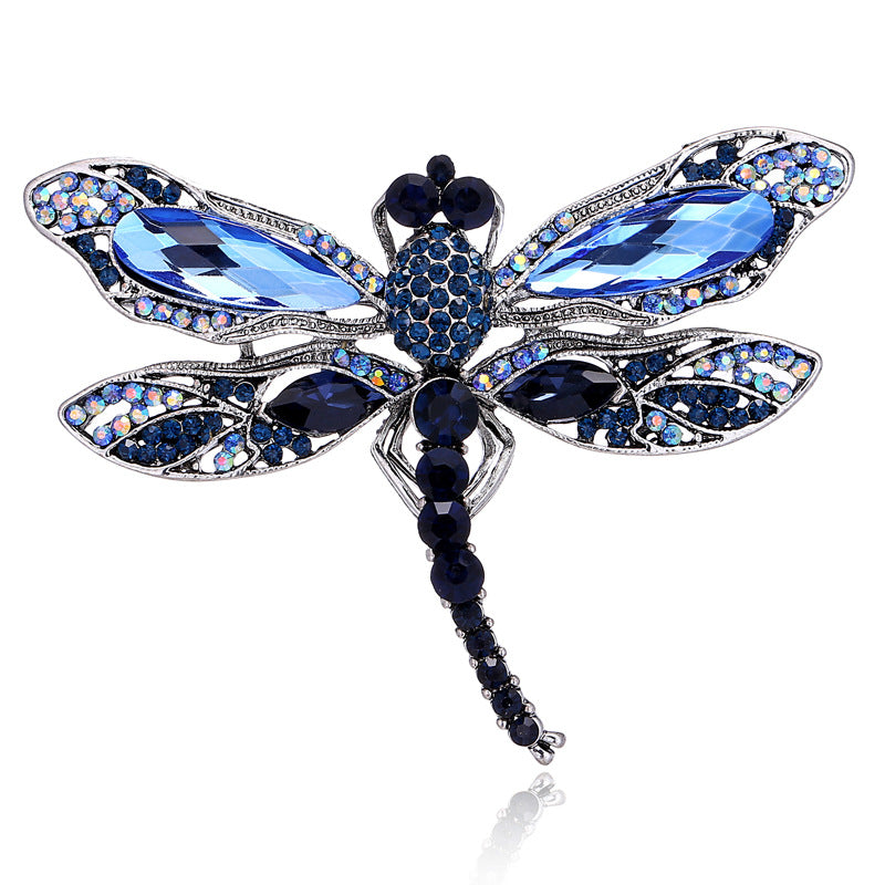 Rhinestone Dragonfly Brooch