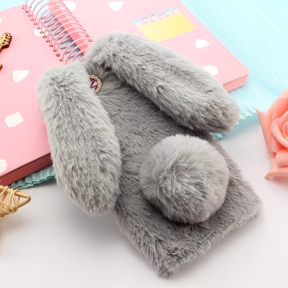 Cute Rabbit Fur Plush Bunny iPhone Case