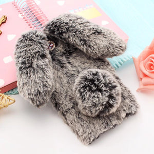 Cute Rabbit Fur Plush Bunny iPhone Case