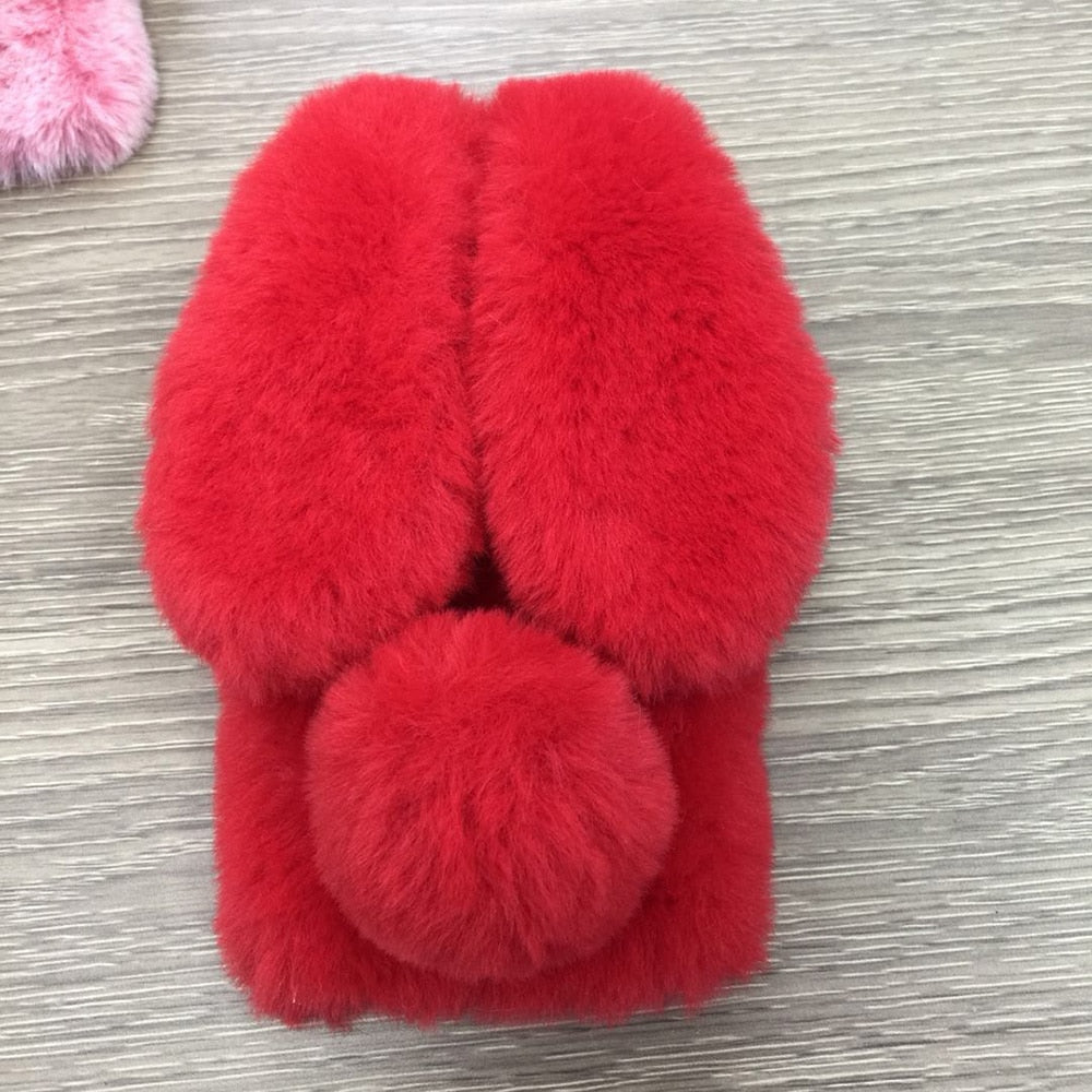 Cute Rabbit Fur Plush Bunny iPhone Case