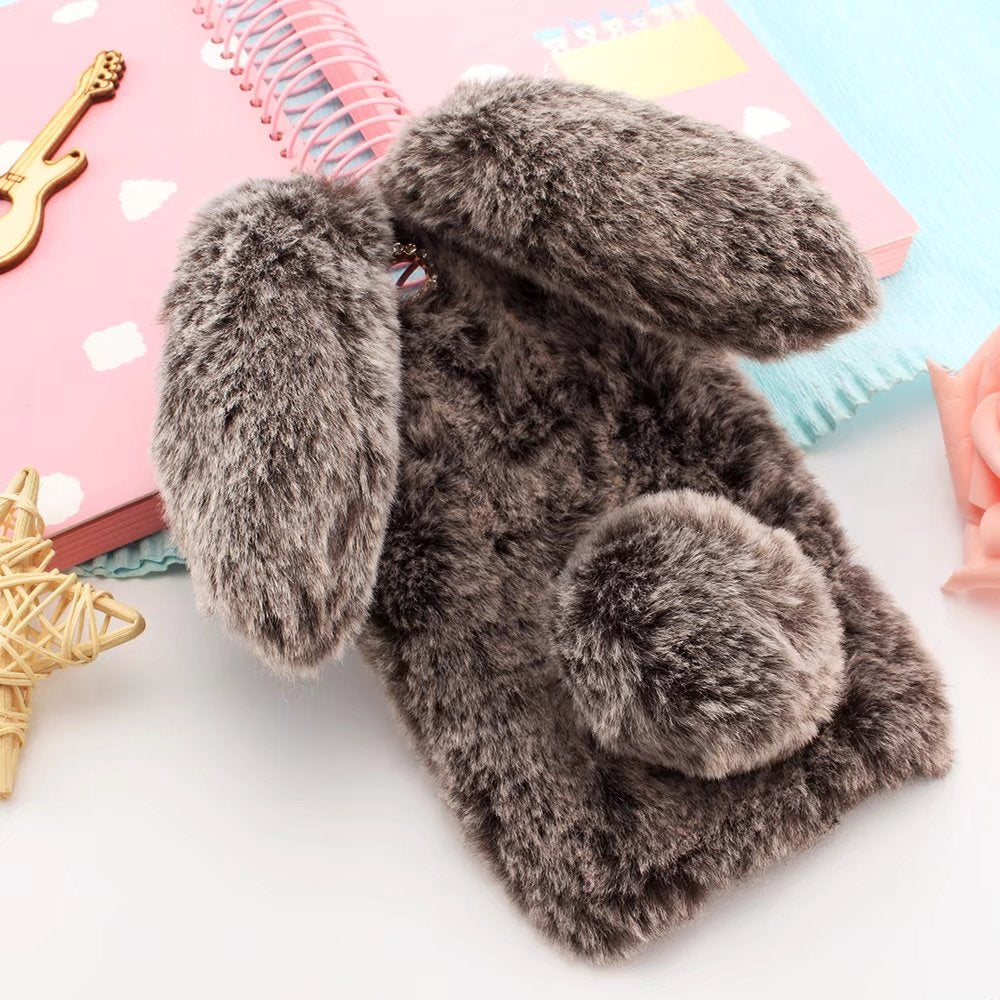 Cute Rabbit Fur Plush Bunny iPhone Case