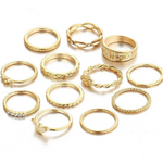 12 Pc/set Golden Boho Knuckle Ring Set