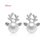 Christmas Pearl Antlers Earrings