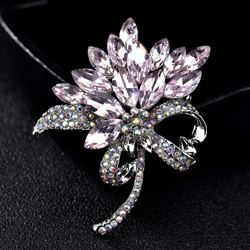 Flower Rhinestone Brooch