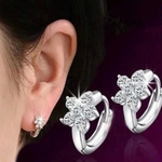 Snowflake CZ Hoop Earrings