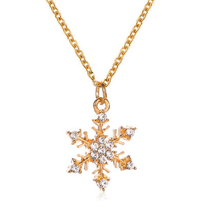 Christmas Tree Snowflake Necklace