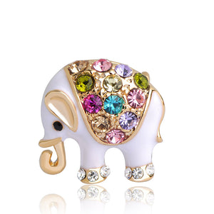 Color Rhinestone Elephant Brooch