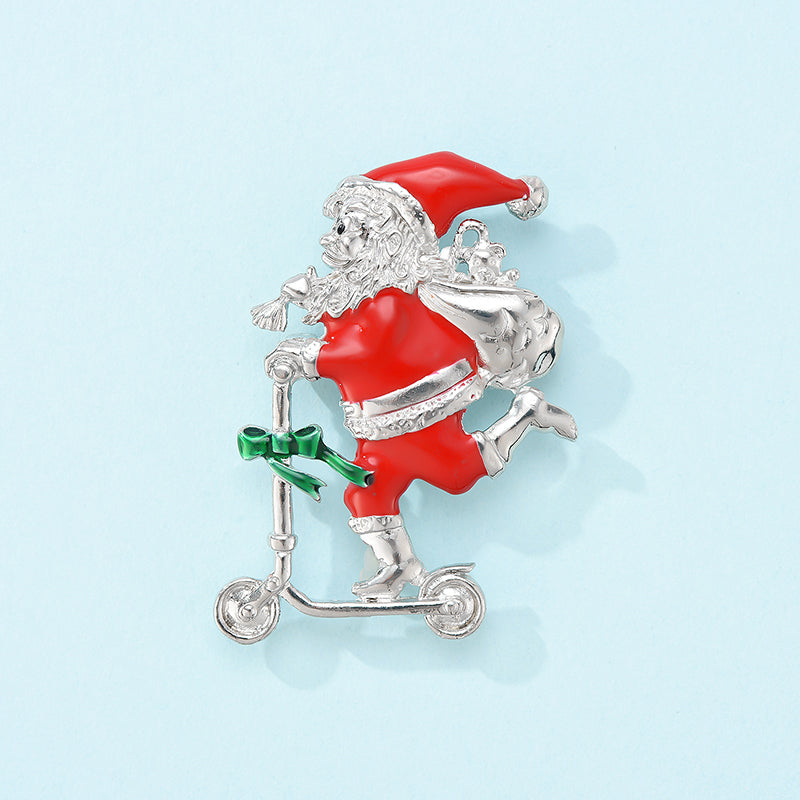 Skate Santa Brooch