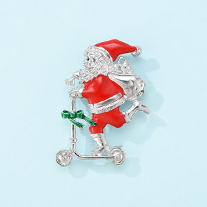 Skate Santa Brooch