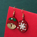 Christmas Series Santa Claus Snowflake Elk Earrings