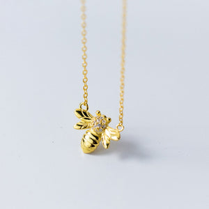 S925 silver Golden Bee Necklace