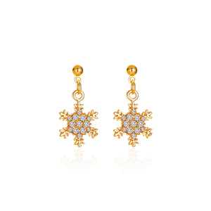 Zircon Snowflake Earrings