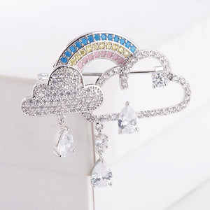 Rainbow Zircon Brooch