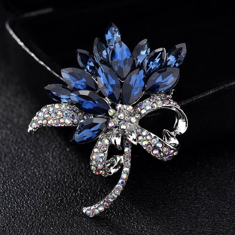 Flower Rhinestone Brooch