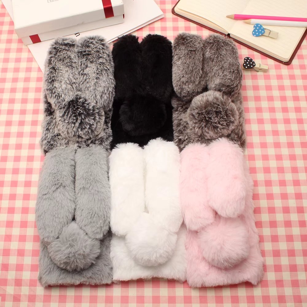 Cute Rabbit Fur Plush Bunny iPhone Case