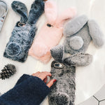 Cute Rabbit Fur Plush Bunny iPhone Case