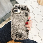 Cute Rabbit Fur Plush Bunny iPhone Case