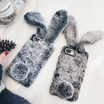 Cute Rabbit Fur Plush Bunny iPhone Case