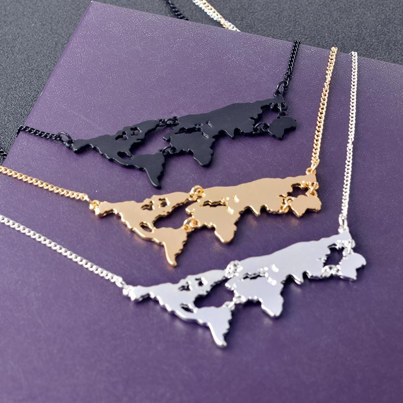 World Map Pendant Necklace