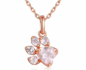 Natural Pink Paw Rose Quartz Collection Necklace