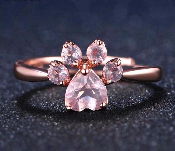 Paw Prime Rose Quartz Ring