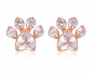 Natural Pink Paw Rose Quartz Collection Earrings