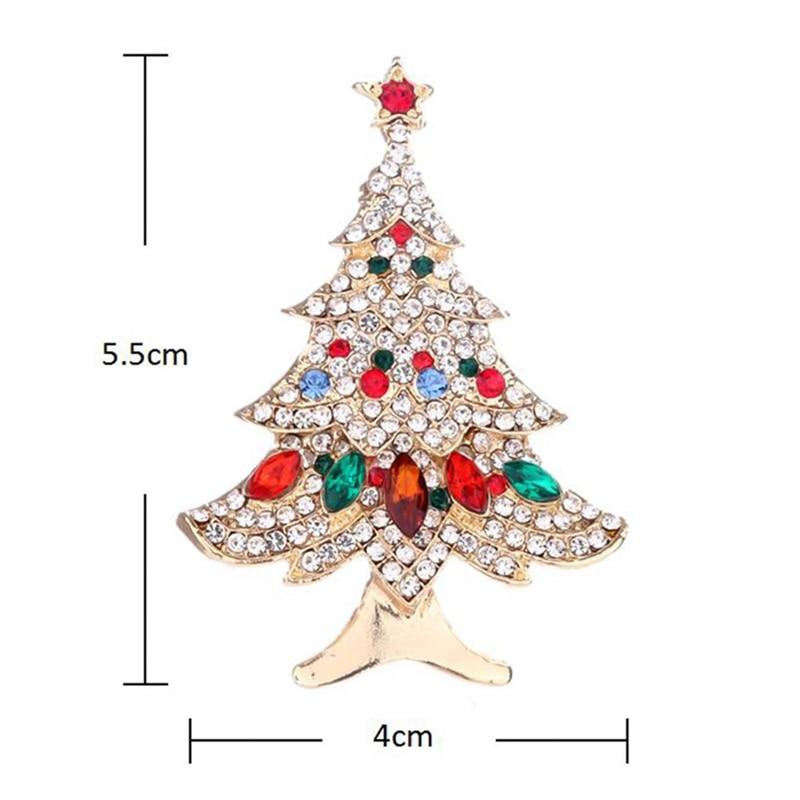 Rhinestone Christmas Tree Brooch