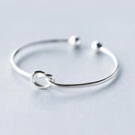 925 Sterling Silver Heart-shaped  Knot  Bracelet