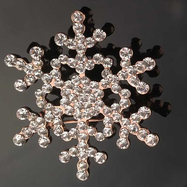 Sparkling Crystal Rhinestones Large Snowflake Brooch