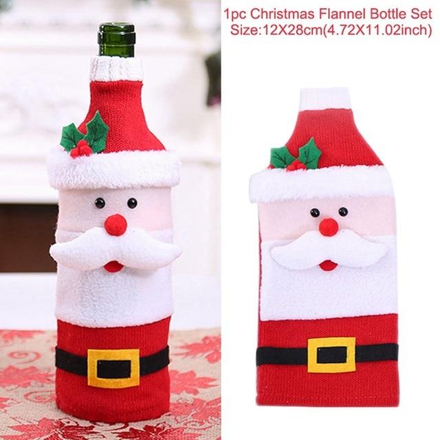 Santa Claus Wine Bottle Cover Christmas Bottle Decorations