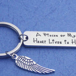 A piece of my heart lives in heaven key chain