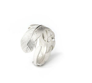 925 Sterling Silver Feather Ring