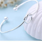 925 Sterling Silver Heart-shaped  Knot  Bracelet