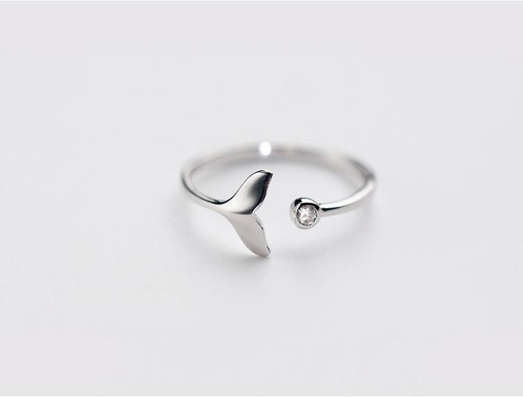 925 Sterling Silver Whale Tail Ring