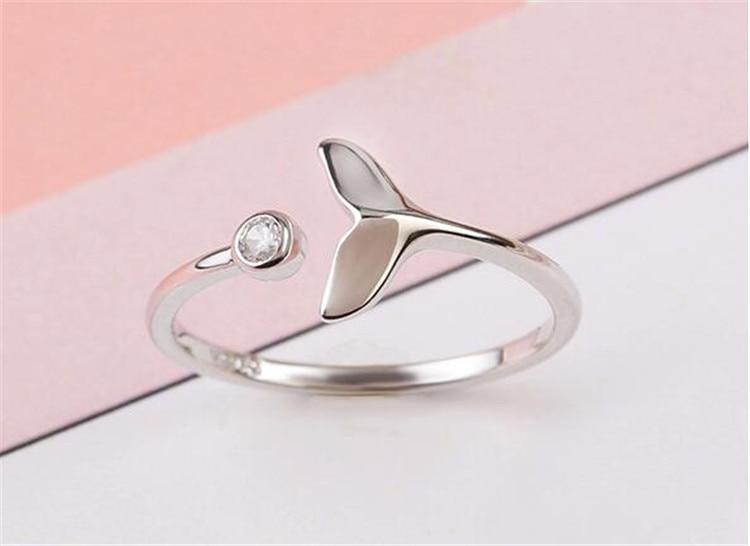 925 Sterling Silver Whale Tail Ring