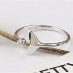 925 Sterling Silver Whale Tail Ring