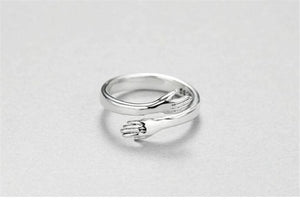 925 Sterling Silver Love Hug Ring