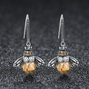 925 Sterling Silver Honey Bee Earrings