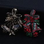 Lovely Two Bow Bells Christmas Brooch