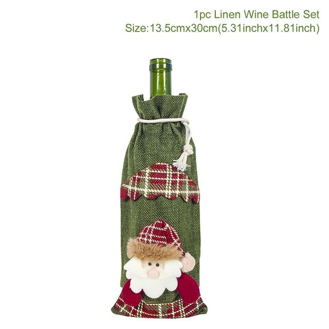 Santa Claus Wine Bottle Cover Christmas Bottle Decorations