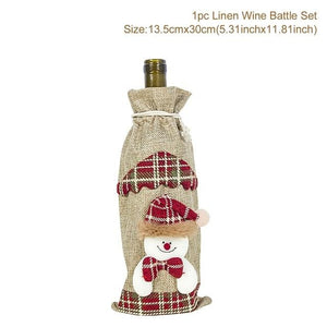 Santa Claus Wine Bottle Cover Christmas Bottle Decorations