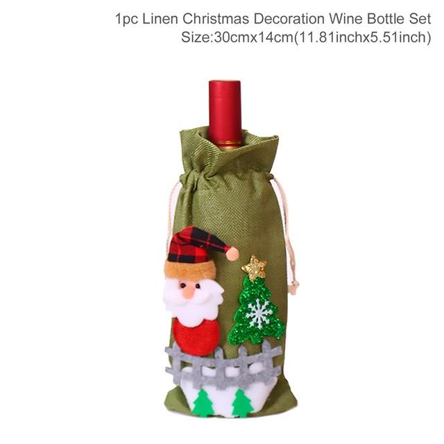 Santa Claus Wine Bottle Cover Christmas Bottle Decorations