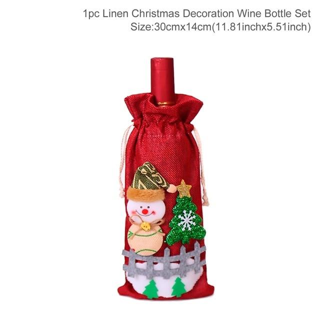 Santa Claus Wine Bottle Cover Christmas Bottle Decorations