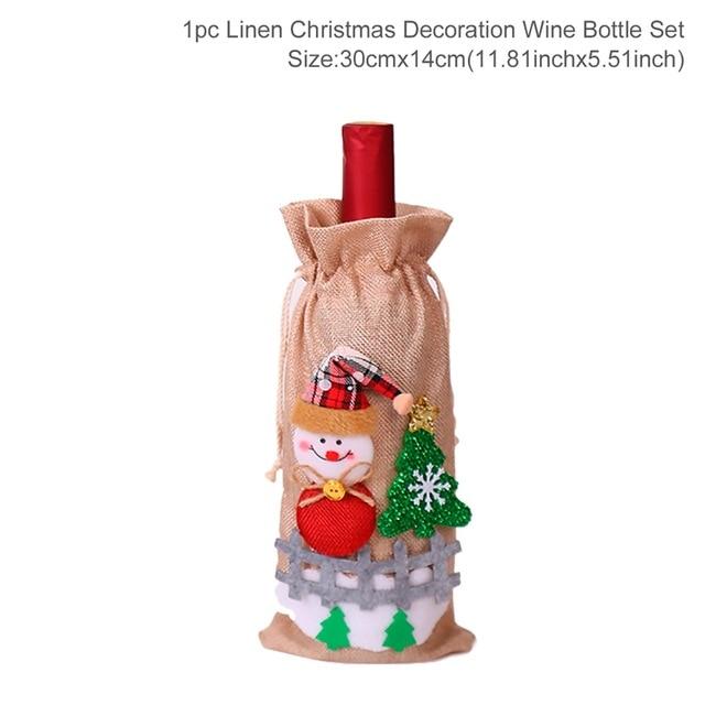 Santa Claus Wine Bottle Cover Christmas Bottle Decorations