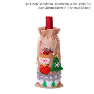 Santa Claus Wine Bottle Cover Christmas Bottle Decorations