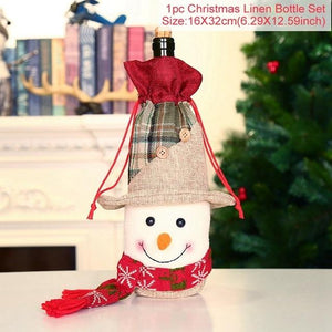 Santa Claus Wine Bottle Cover Christmas Bottle Decorations