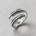 Stunning 925 Sterling Silver Feather Ring