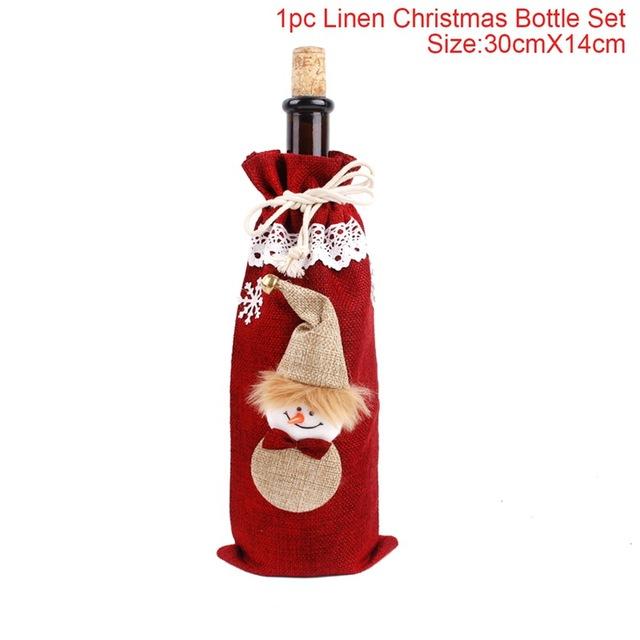 Santa Claus Wine Bottle Cover Christmas Bottle Decorations