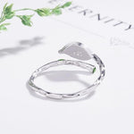 925 Sterling Silver Green Leaf Ring