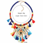 Multicolor Flower Tribal Choker Necklace